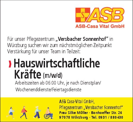 Hauswirtschaftliche Kräfte (m/w/d)