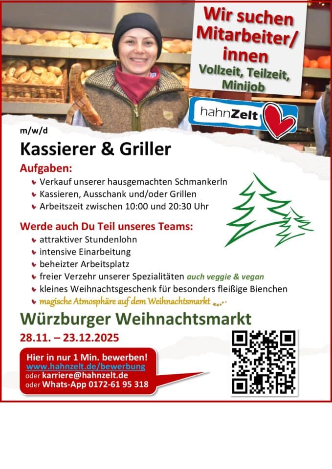 Kassierer & Griller (m/w/d) auf dem Würzburger Weihnachtsmarkt