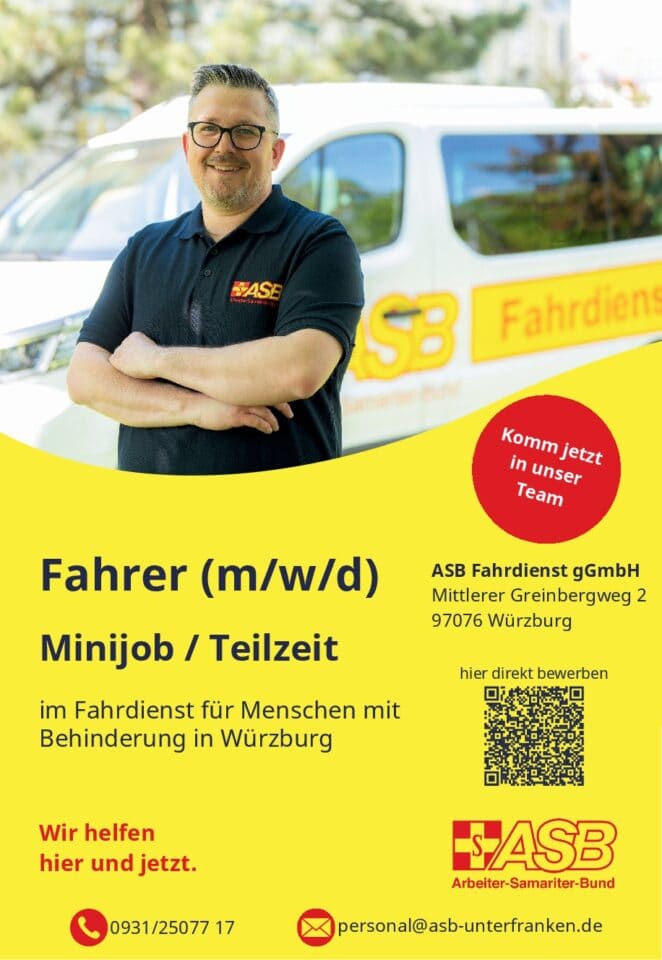 Fahrer (m/w/d), Minijob oder Teilzeit