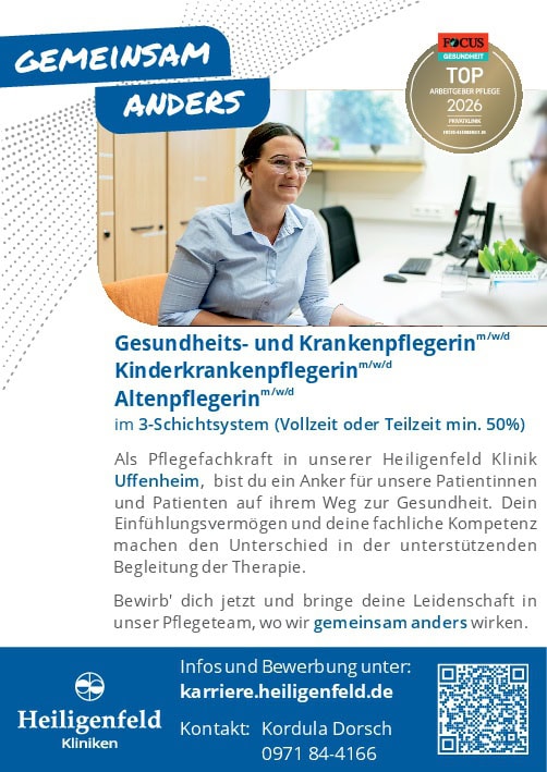 Gesundheits- und Krankenpflegerin, Kinderkrankenpflegerin, Altenpflegerin (alle m/w/d)