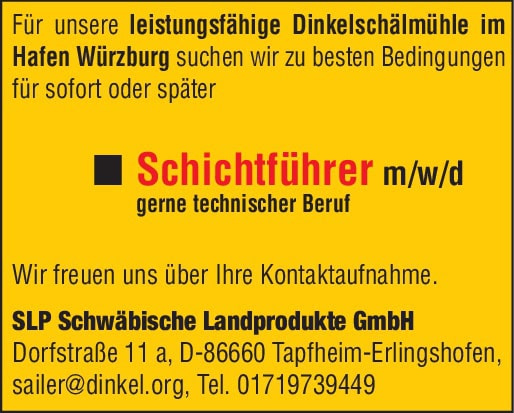 Schichtführer m/w/d