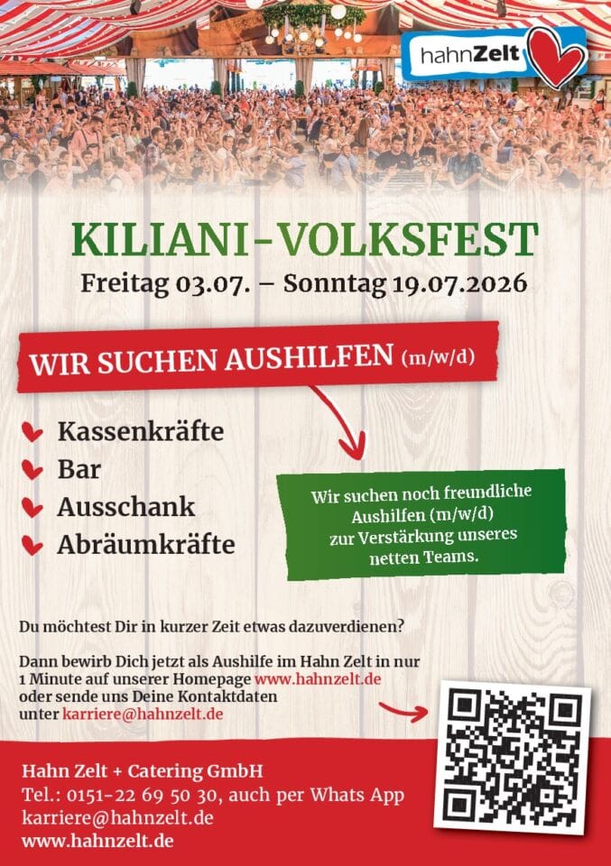 Aushilfen (m/w/d) fürs Kiliani-Volksfest 2026