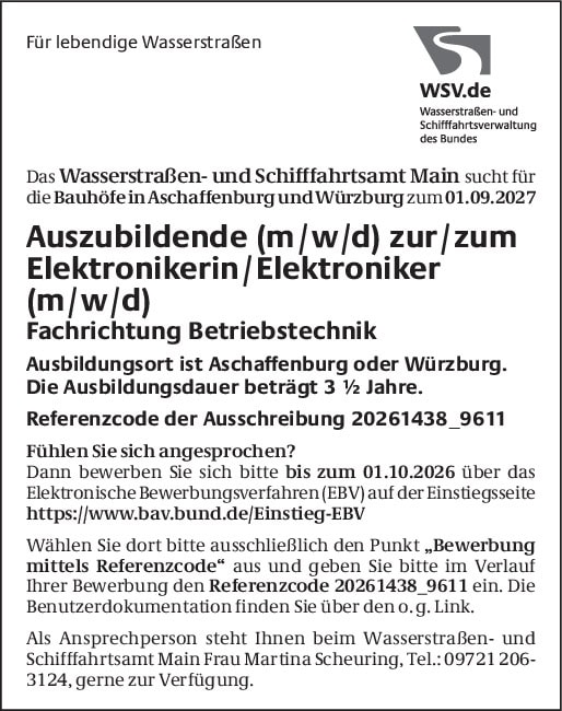 Auszubildende (m/w/d) zur/zum Elektronikerin/Elektroniker (m/w/d)